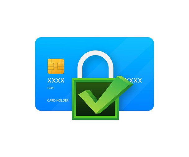 Secure credit card transaction. Payment protection concepts, Secure payment. Vector illustration. - Vector, Image