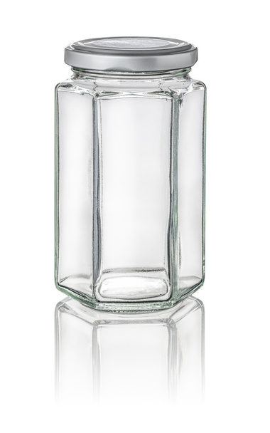 Isolated hexagonal jam jar - Фото, зображення