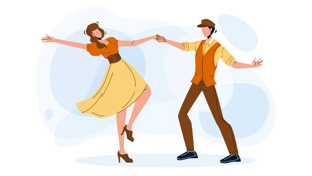 スイングダンスパーティーダンス若いカップルベクトル - ベクター画像