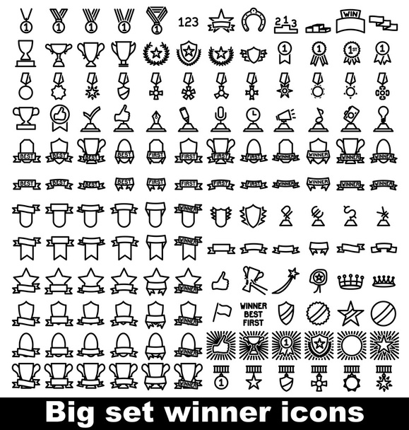 Trophy and awards icons set - Vector, afbeelding