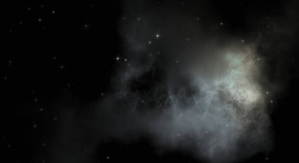 Pole gwiazd w przestrzeni galaktyki z kolorowymi mgławicami. Sci fi tło głębokiego kosmosu. Tapeta eteryczna. - Zdjęcie, obraz