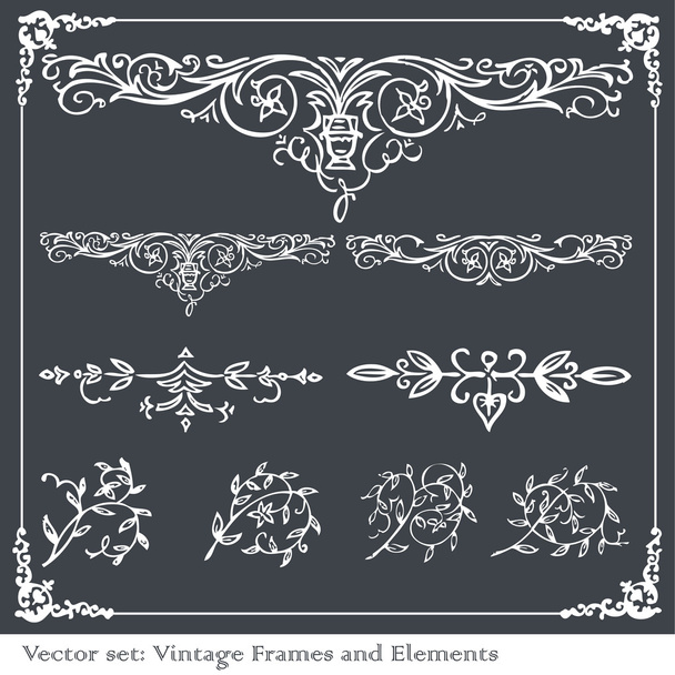Vintage elements for frame or book cover, card - Vector, imagen
