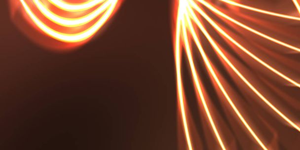 Neon kleurrijke abstracte ontwerp van lichtgolven. Digitale achtergrond met neon licht gloeiend effect. Heldere stralen behang. - Foto, afbeelding