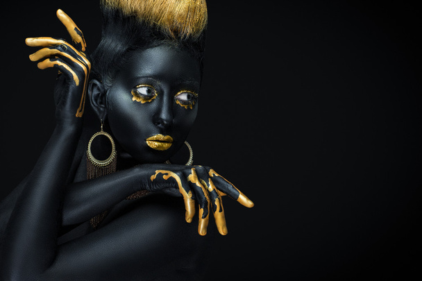 woman as an expensive black pearl - Foto, Imagen