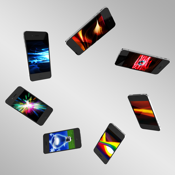 Aantal 3D-smartphones - Foto, afbeelding