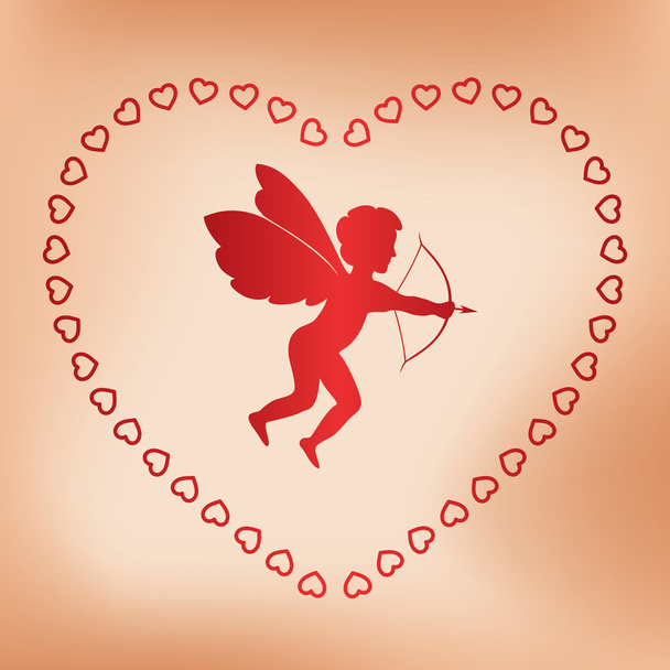 ρομαντική κάρτα με άγγελο για ημέρα του Αγίου Βαλεντίνου - διάνυσμα - Διάνυσμα, εικόνα