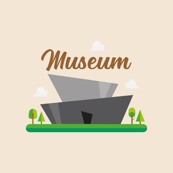 Museum building in flat style. Vector illustration - Vector, Image