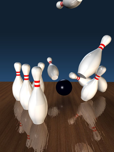 Bowling golyó és szétszórt tekepályát - Fotó, kép