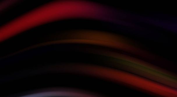 Colorful smooth lines on black background. Liquid and fluid vibrant color waves flowing in the dark. Graphic illustration for wallpaper, banner, background, card, book, cover, poster, banner, brochure - Фото, изображение