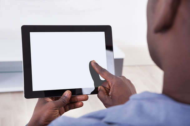 African Person Sitting With Digital Tablet - Fotó, kép