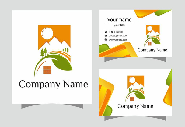 business logo design with mountain and house - Vector, Image