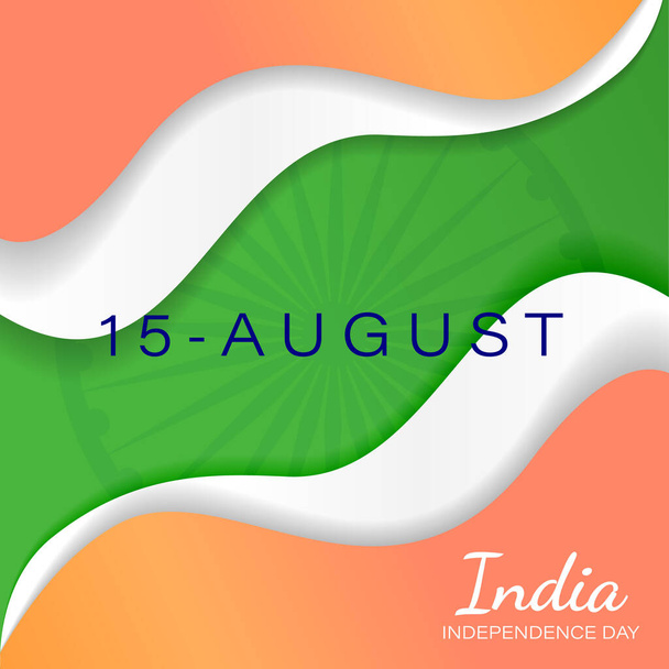 template sociale media post india onafhankelijkheidsdag met papier gesneden stijl - Vector, afbeelding