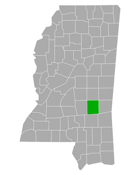 Karte von Jasper in Mississippi - Vektor, Bild