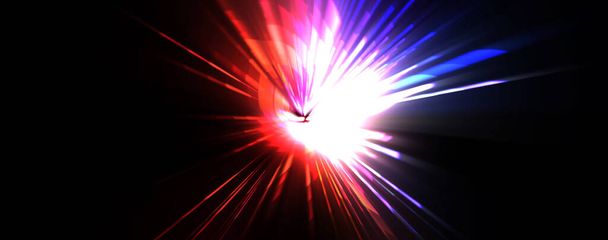 Una llamarada futurista. Estrella de explosión de luz con partículas y líneas brillantes. Hermoso fondo de rayos abstractos. - Foto, Imagen