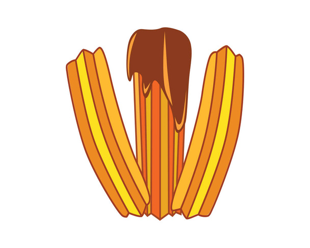 Detaillierte Churros Stick Food Illustration Vektor - Vektor, Bild