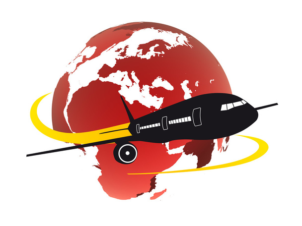 Globe design avec avion
 - Photo, image