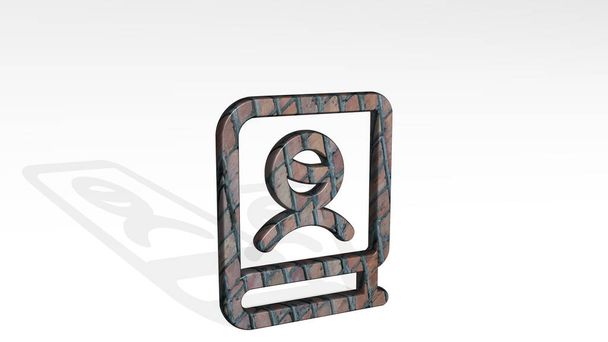 single man kniha 3D ikona stojící na podlaze - 3D ilustrace pro pozadí a izolované - Fotografie, Obrázek