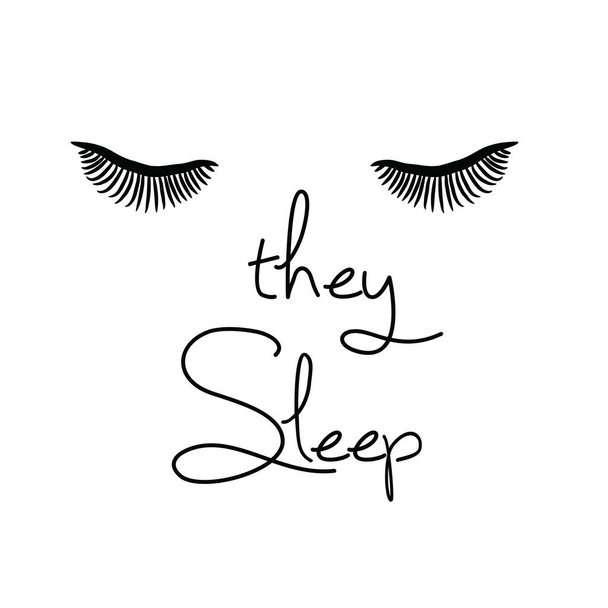 They sleep Quote Print - Вектор,изображение