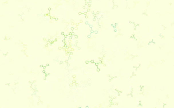 Modello vettoriale giallo, verde chiaro con struttura di intelligenza artificiale. Struttura AI colorata con linee e puntini di gradiente. Progettazione intelligente per la promozione dei dati di offerta. - Vettoriali, immagini
