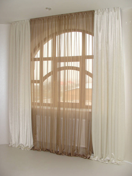 curtains and tulle in the interior of the room - Photo, Image