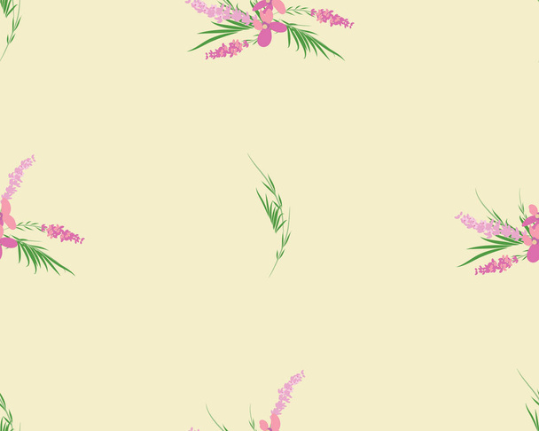 Seamless pattern of lavender flowers on a white background - Вектор, зображення