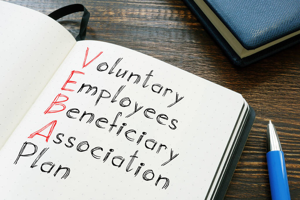 Plan de Asociación de Beneficiarios de Empleados Voluntarios VEBA se muestra en la foto - Foto, Imagen
