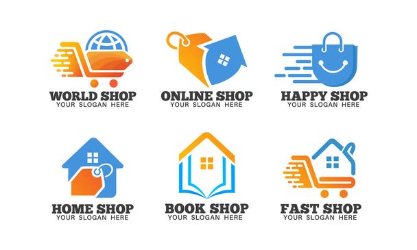 Verkkokaupan logo design - nopea online-toimitus logo - Vektori, kuva