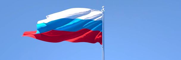 Representación en 3D de la bandera nacional de Rusia ondeando al viento - Foto, Imagen