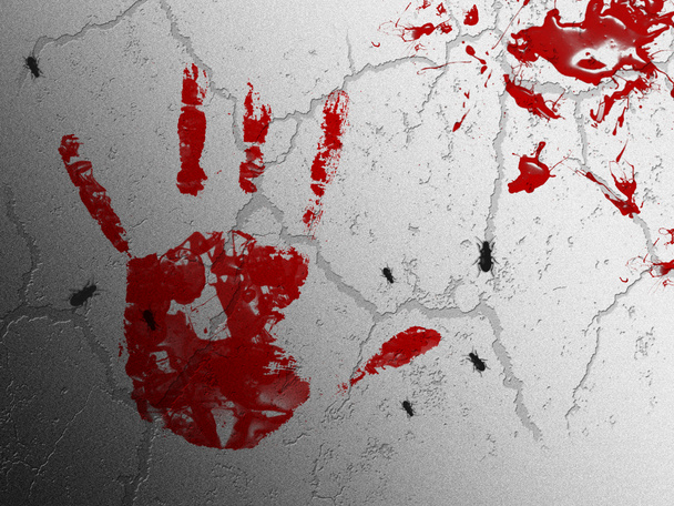 Impronta sanguinante di una mano sanguinante
 - Foto, immagini
