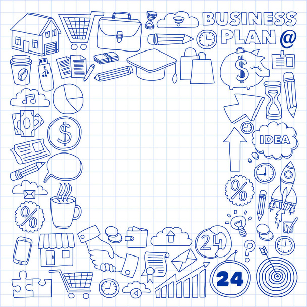 Business and finance online education vector pattern. Start up and innovations - Vektor, Bild