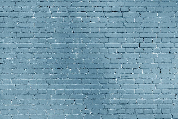 Фон синей кирпичной стены для оформления интерьера и различных фонов - Фото, изображение