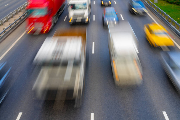 Blurry cars in road traffic - Photo, Image