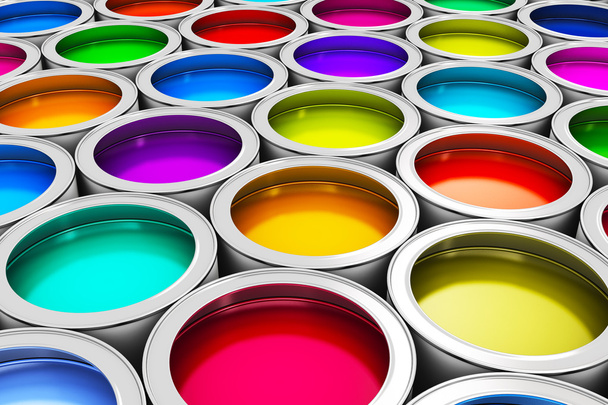 Color paint cans - Фото, изображение