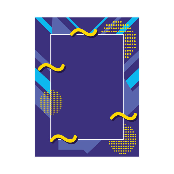 paars frame met abstracte vormen, kleurrijk design - Vector, afbeelding
