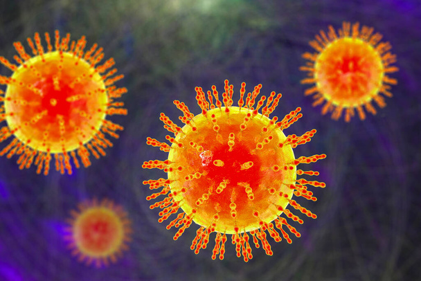 Патогенные вирусы человека, 3D иллюстрация - Фото, изображение