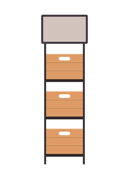 Store wood box on shelf vector design - Διάνυσμα, εικόνα