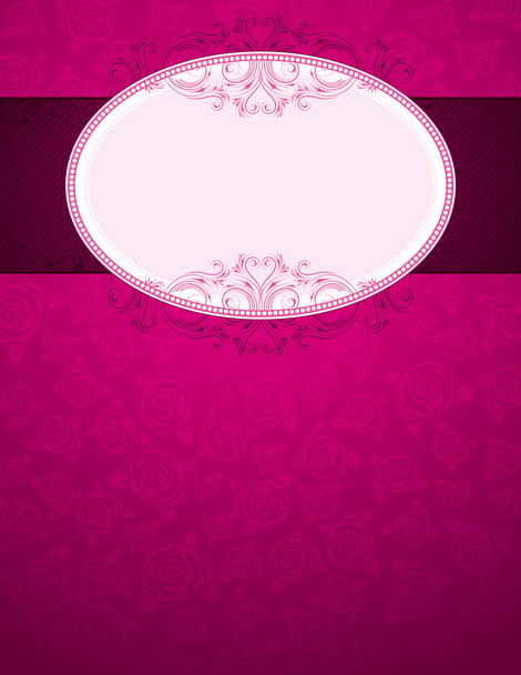 pink background with roses - Vector, Image