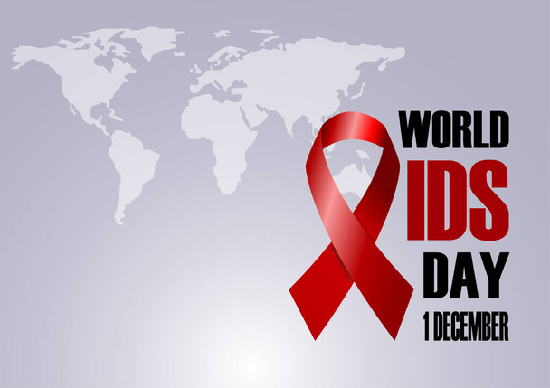 Día mundial del sida y cinta roja  - Vector, imagen
