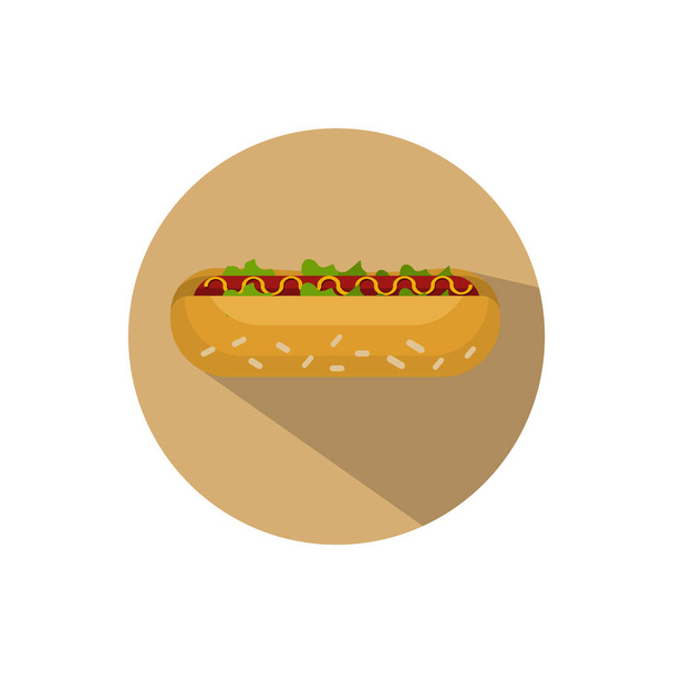 Platte ontwerp hotdog - Vector, afbeelding