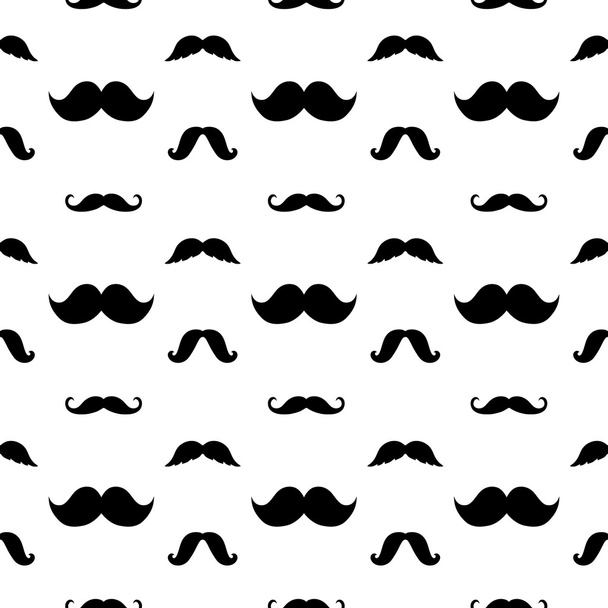 Hipster Mustaches Vector Seamless Pattern - Wektor, obraz