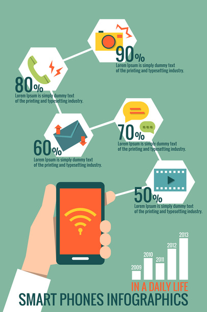 mobile phone infographic - Photo, Image