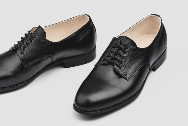 Male shoes. Derby. Men's fashion leather shoes - Foto, Imagem
