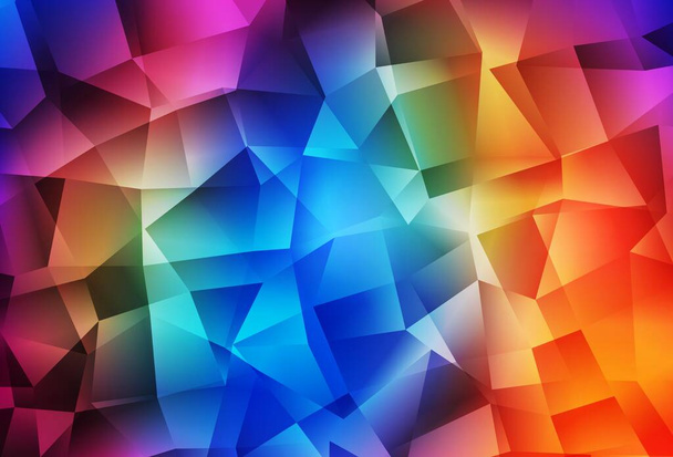 Tumma monivärinen vektori paistaa kolmion taustalla. Geometrinen kuva Origami tyyliin kaltevuus. Upouusi muotoilu yrityksellesi. - Vektori, kuva