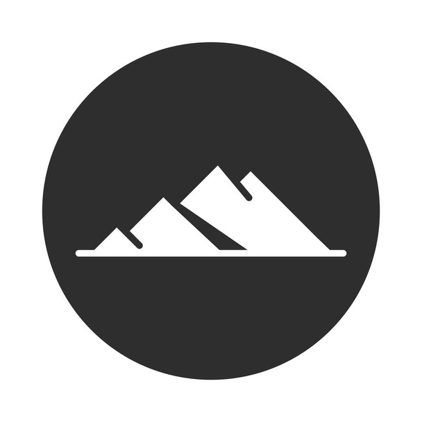 montañas paisaje naturaleza bloque e icono plano - Vector, imagen