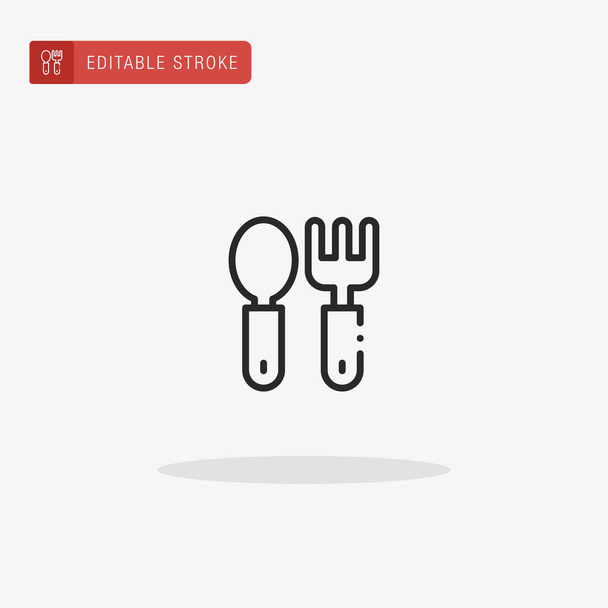 Baby Cutlery icon vector. Baby Cutlery icon for presentation. - Vector, Image