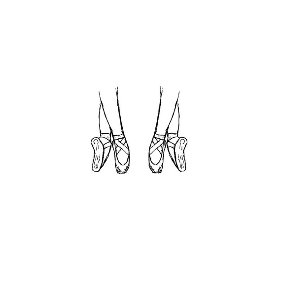 Ballet wijst schoenen of slippers aan. Ballet dans studio symbool. Illustratie op de witte achtergrond. - Foto, afbeelding