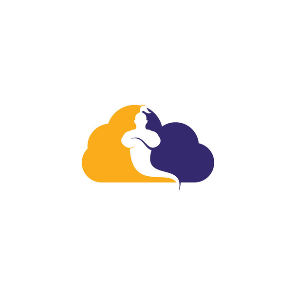Концепція хмарної форми Genie Дизайн логотипу. Логотип концепції Magic Fantasy gene
. - Вектор, зображення
