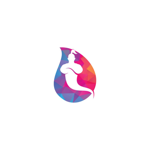 Genie drop shape concept Logo Design. Magic Fantasy genie concept logo. - Vettoriali, immagini