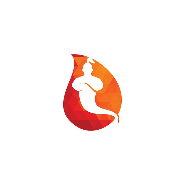 Genie drop shape concept Logo Design. Magic Fantasy genie concept logo. - Vector, afbeelding