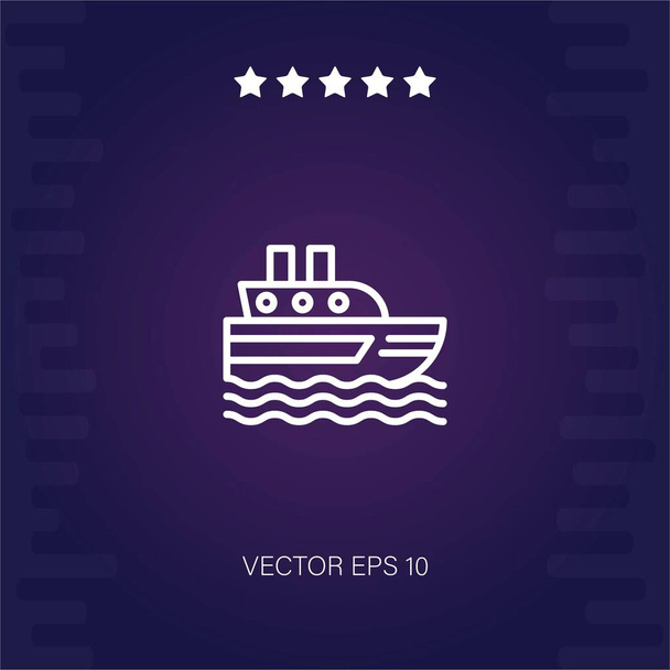 schip vector pictogram moderne illustratie - Vector, afbeelding